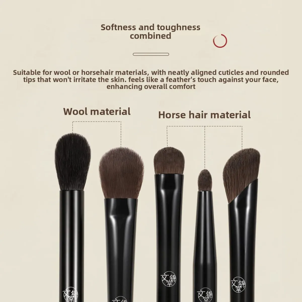 Walnut Wood 8Pcs Animal Hair Makeup Brush Set Fluffy Blush & Eyeshadow Foundation Blending Detail Makeup Brushes Cosmetic Tool — image 3