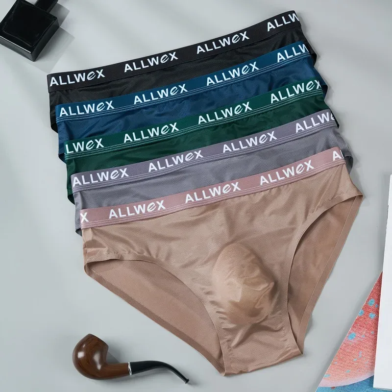 Ice Silk Seamless Briefs for Men Sexy Smooth Underwear 3D Pouch Underpants Comfortable Lingerie Panties Male Low Rise Knickers — image 3