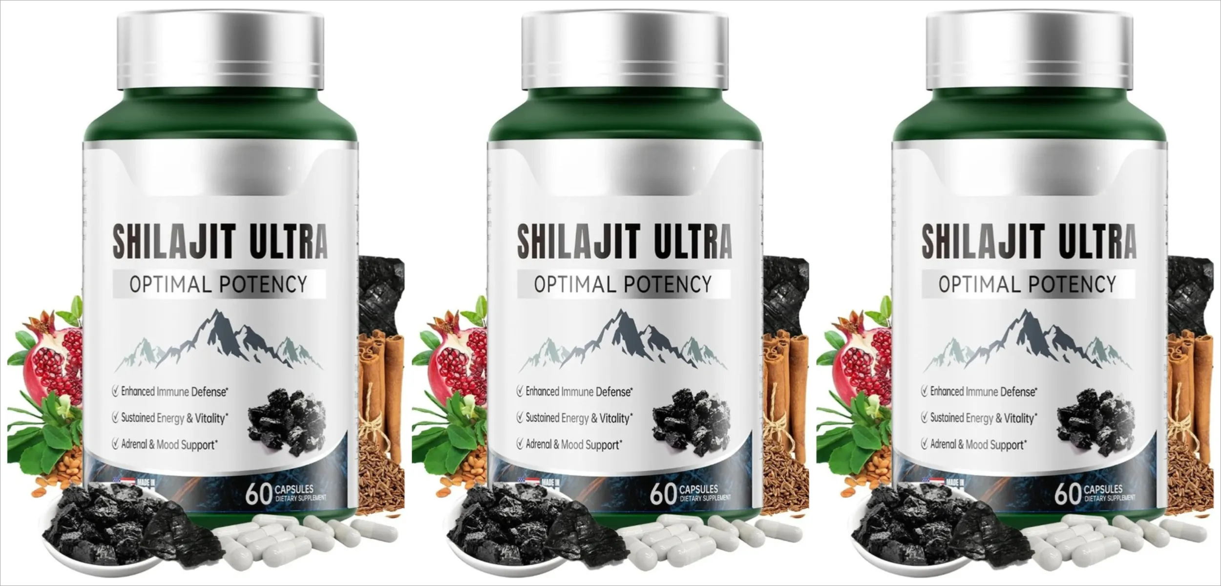 Herbal Shilajit Natural Mineral Supplement with Fulvic Acid 60 Capsules Daily Wellness Vitality Balance Formula for Men's Health — image 10