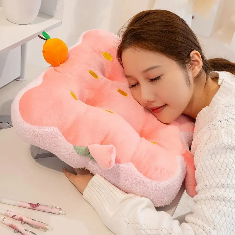 40cm Cute Strawberry Seat Cushion Fruit Pink Strawberry Soft Plush Stuffed Chair Mat For Office Sofa Living Room Home Couch — image 4
