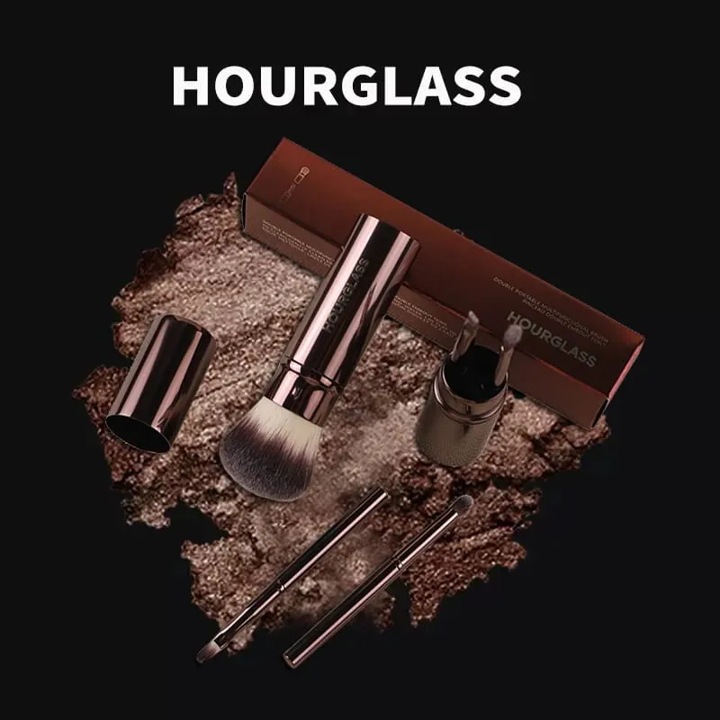 Hourglass Makeup Brush-1018 Multi functional Set of 5 Brushes Loose Powder Brush Lip Brush Eyebrow Brush Portable Makeup Brush — image 1