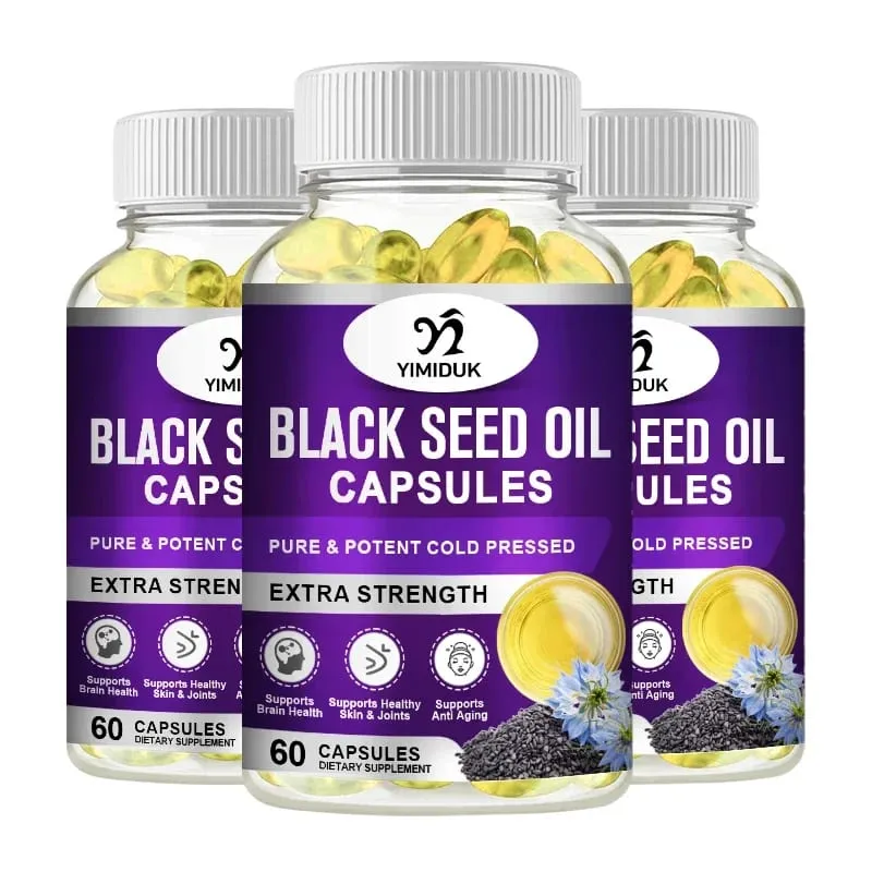 Yimiduk Premium Black Seed Oil Supplement for Overall Wellness & Vitality Joint & Brain Health & Immune System Anti Aging