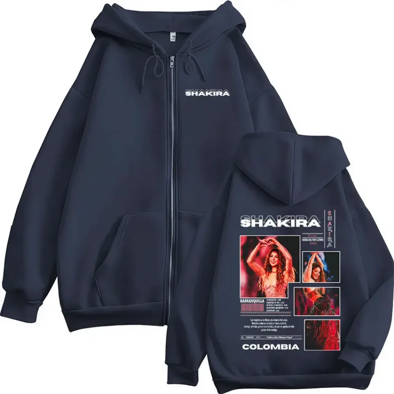 Shakira Las Mujeres Ya No Lloran Tour 2026 Zipper Hoodies Men Women Clothing Casual Long Sleeve Zip Up Sweatshirts Jackets Coat — image 2