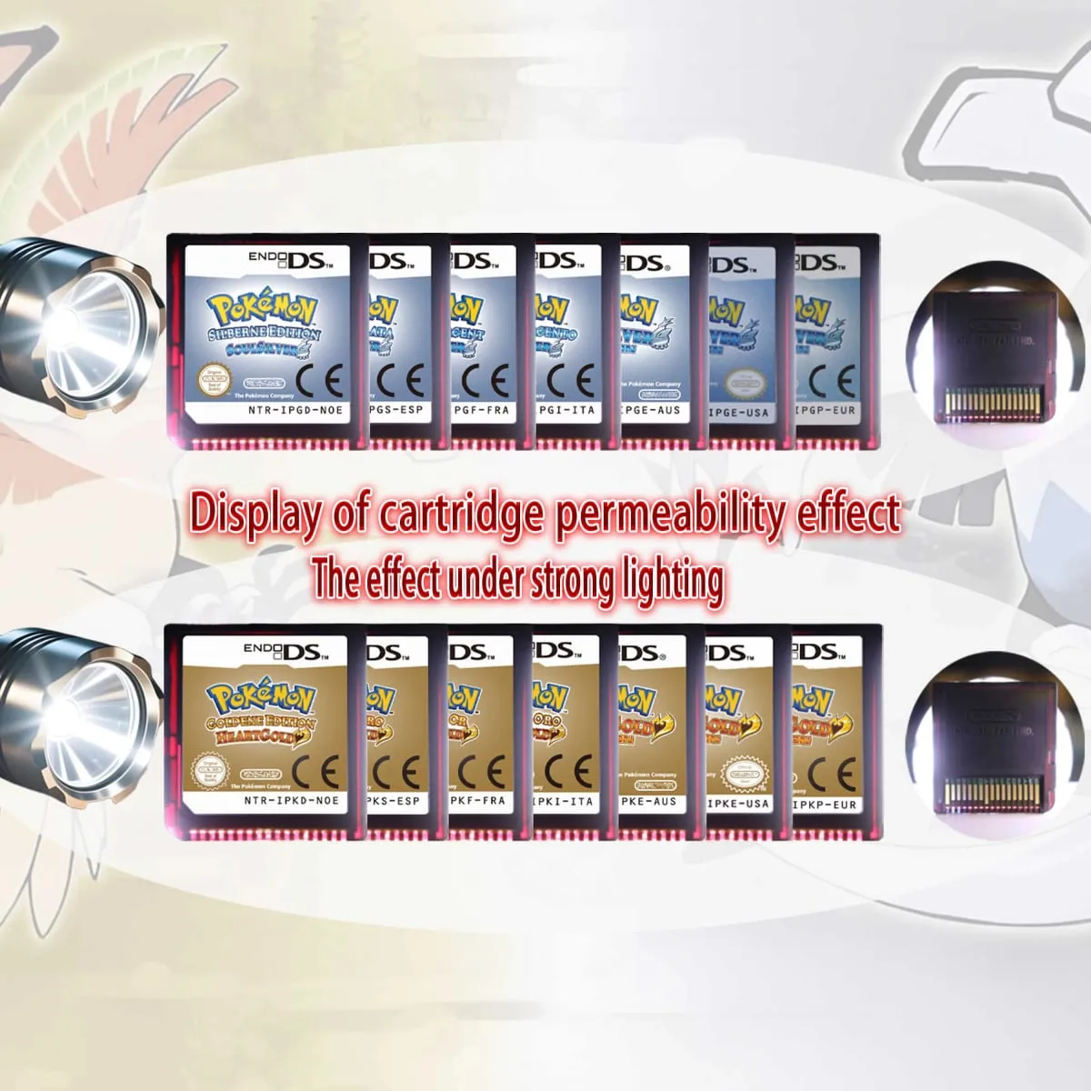 (USA EUR AUS NOE ESP FRA ITA) Pokemon HeartGold SoulSilver Version High Quality Authentic 1:1 Replica DS Video Game Cartridge — image 5