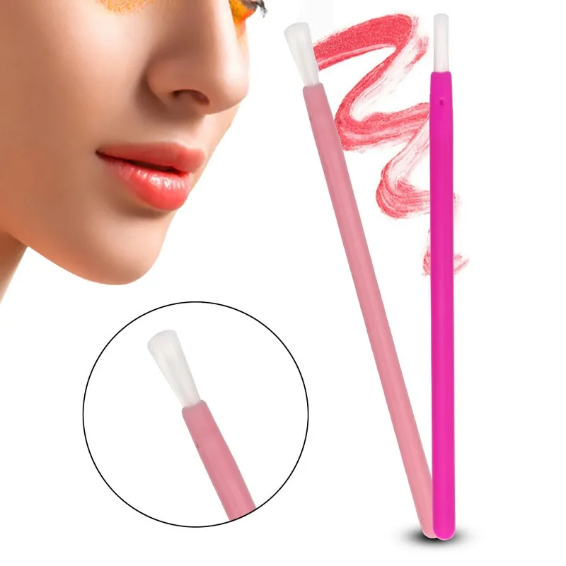 50Pcs Disposable Nylon Fiber Lip Brush Lipstick Wands Clean Applicator lip Gloss Brushes portable Cosmetic women Makeup Tools — image 4
