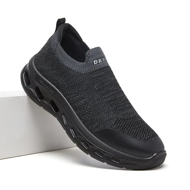 Desai Men's 2026 Autumn Mesh Slip-on Shoes Breathable Hollow Thick Sole Lightweight Casual Sneakers Walking Daily Footwear