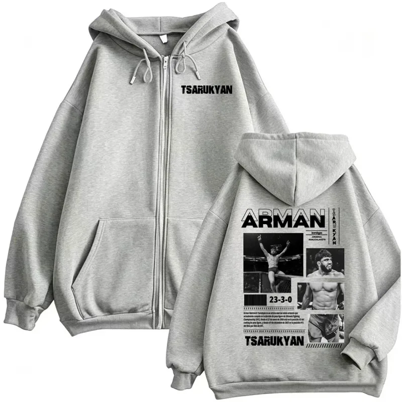 Arman Tsarukyan Ahalkalakets Fan Gifts Sweatshirt Jacket Men's Clothing Classic Zip Up Hoodies Casual Long Sleeve Cardigan Coats — image 5