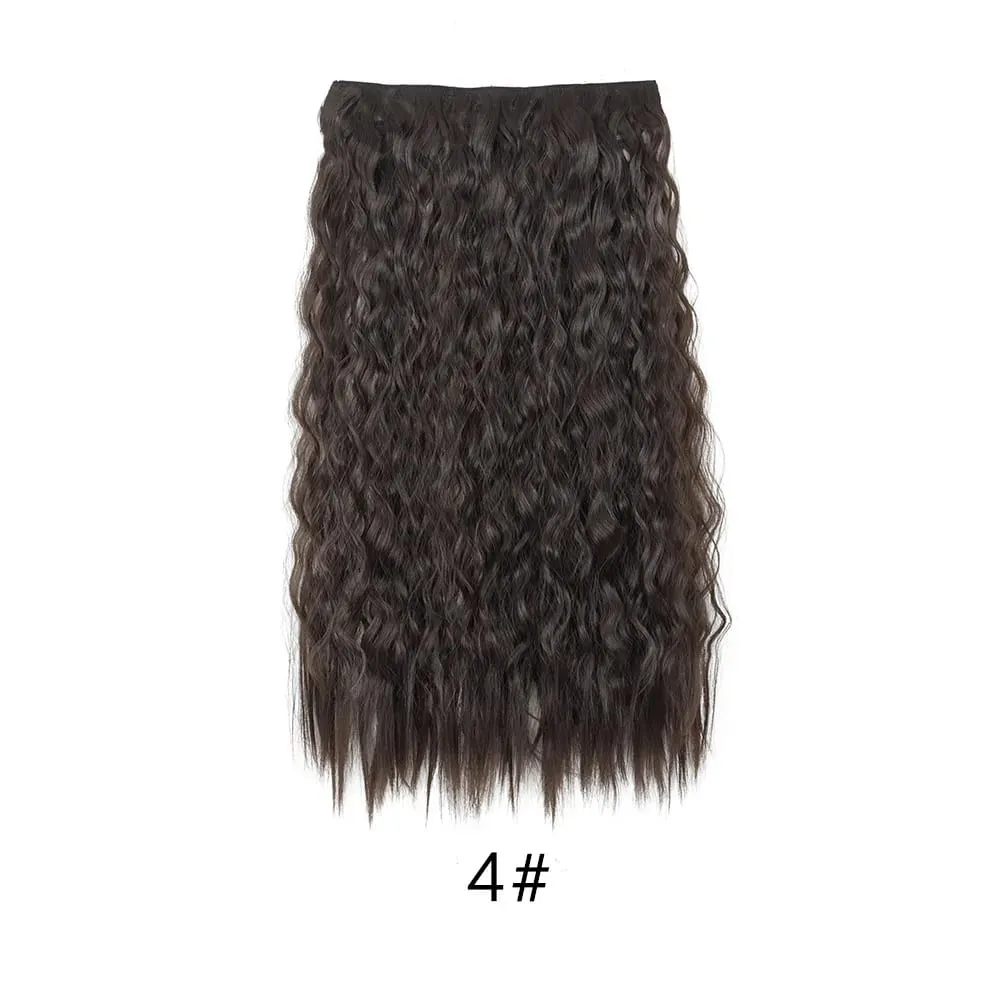 24Inch Synthetic Long Kinky Curly Hair High Temperature Corn Wave Hair Extension Clip in Fiber Hairpieces for Women — image 10