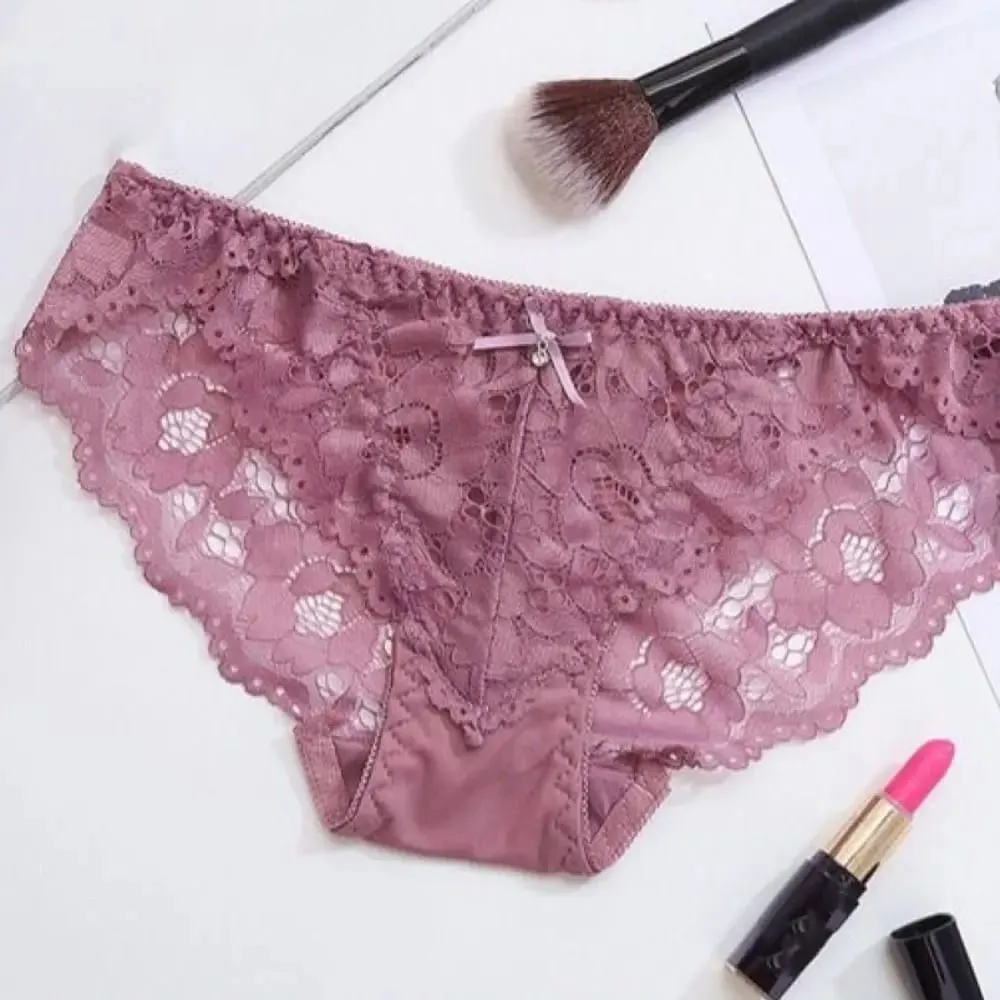 Fashion Mesh Lace Flower Bra Bowknot Low Waist Push Up Bra Women Non Slip Lingerie Bra Panties Set Girl — image 5