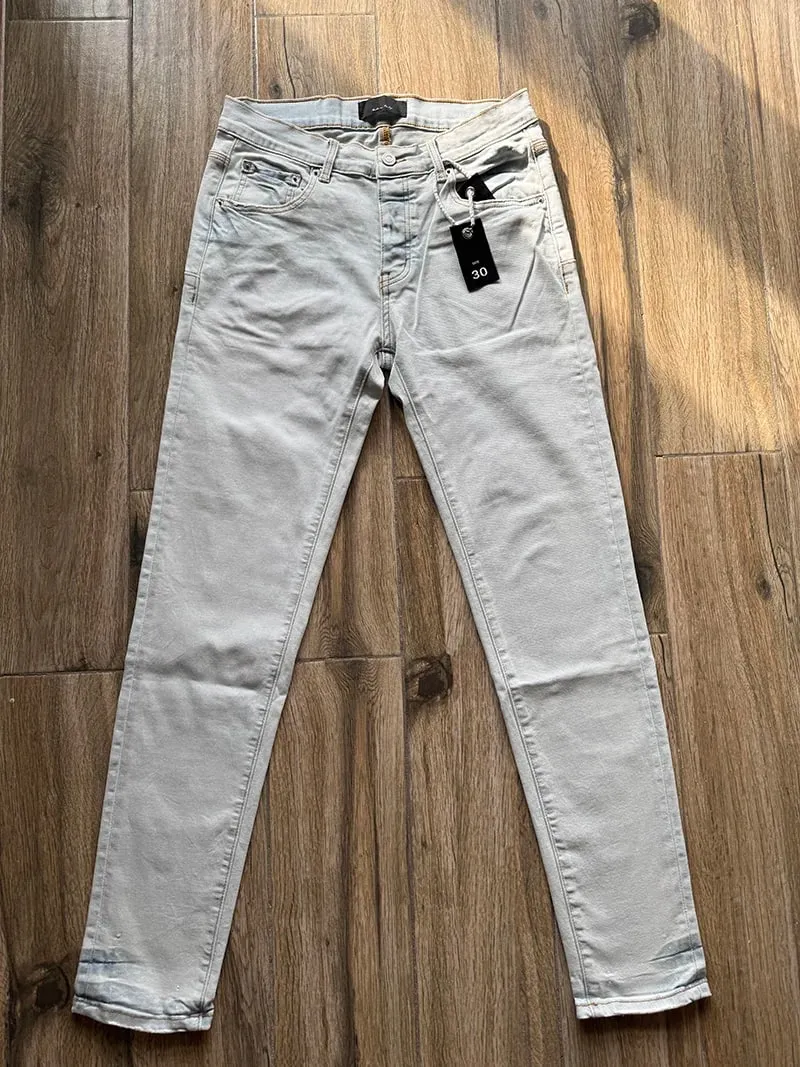 Men's Distressed High Street School Boys Fashion American Style Stretch Skinny Fit Ripped Jeans — image 3