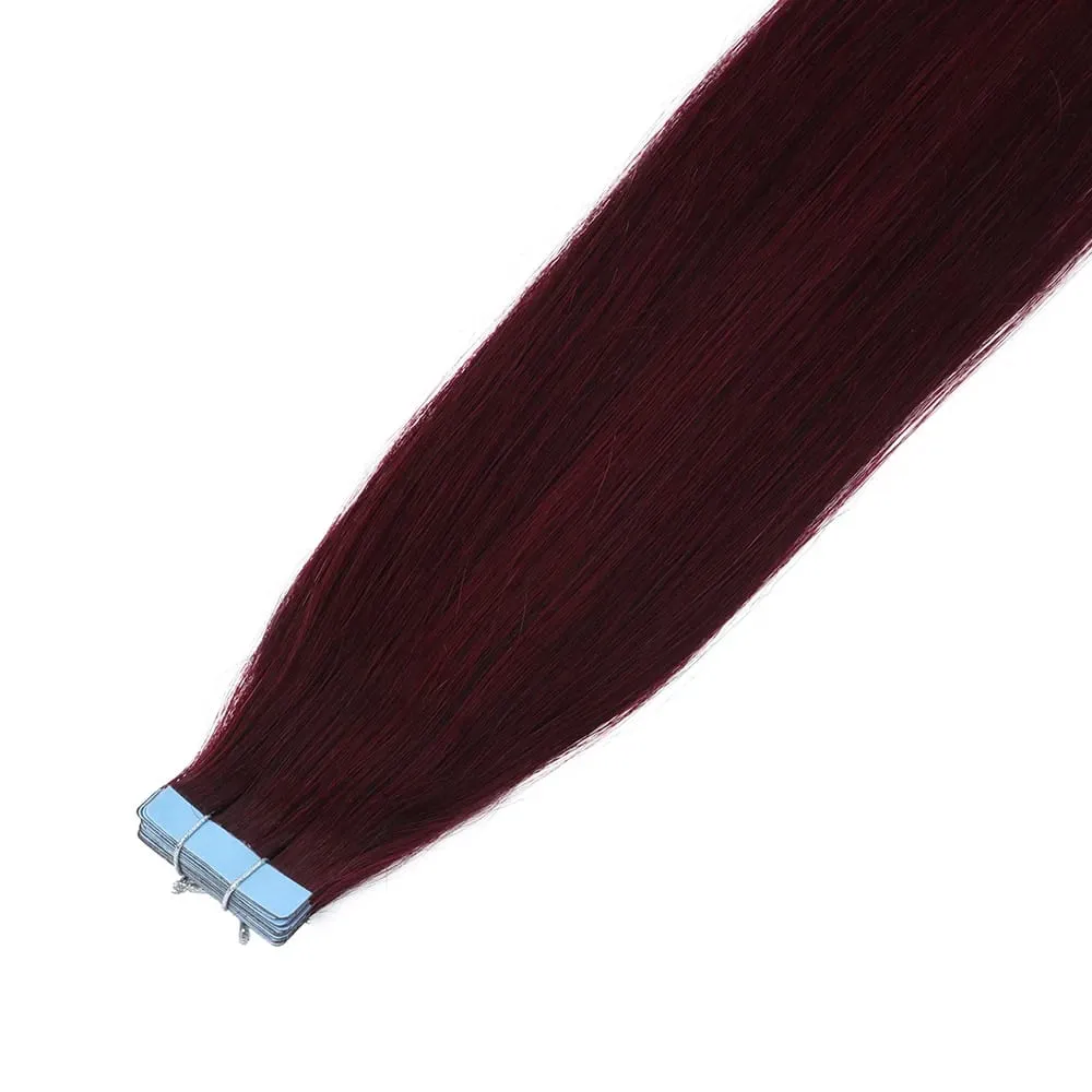 Tape in Hair Extensions Human Hair 12-22 Inch 30g 20pcs Skin Weft Seamless Tape in Real Remy Straight Hair for Women Daily Use