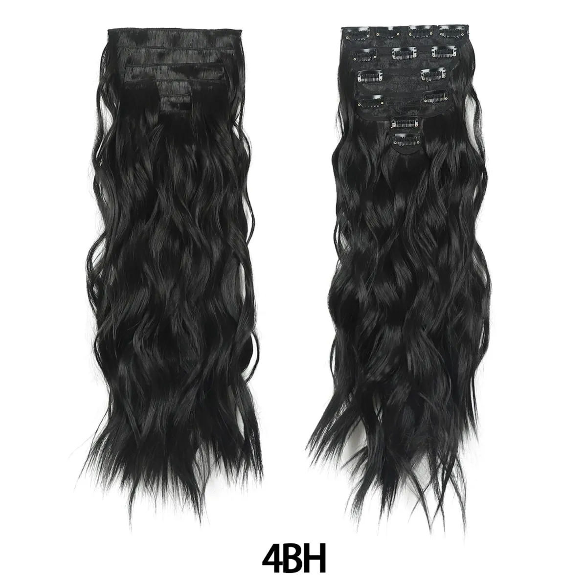 Clip in Hair Extensions 6PCS Thick Synthetic Hair Long Beach Waves hair Invisible Lace Weft Natural Soft Hairpieces for Women