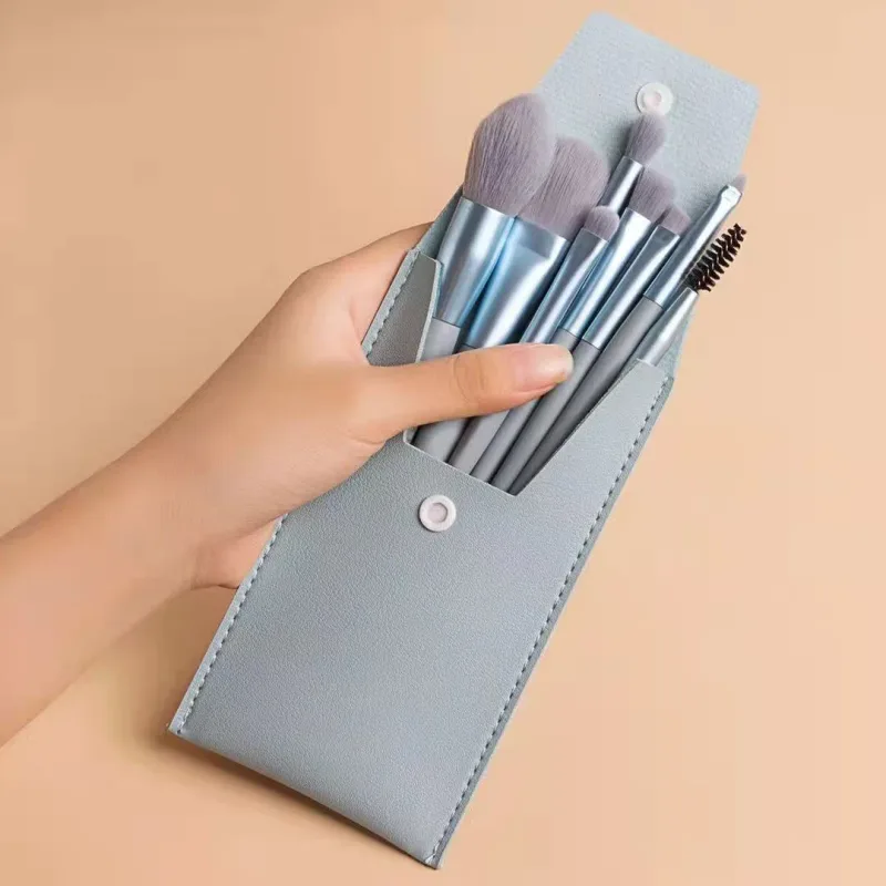8Pcs Mini Macaron Soft Makeup Brushes Set Portable Beginner Beauty Tools for Blush Eyeshadow Complete Cosmetic Brush Kit