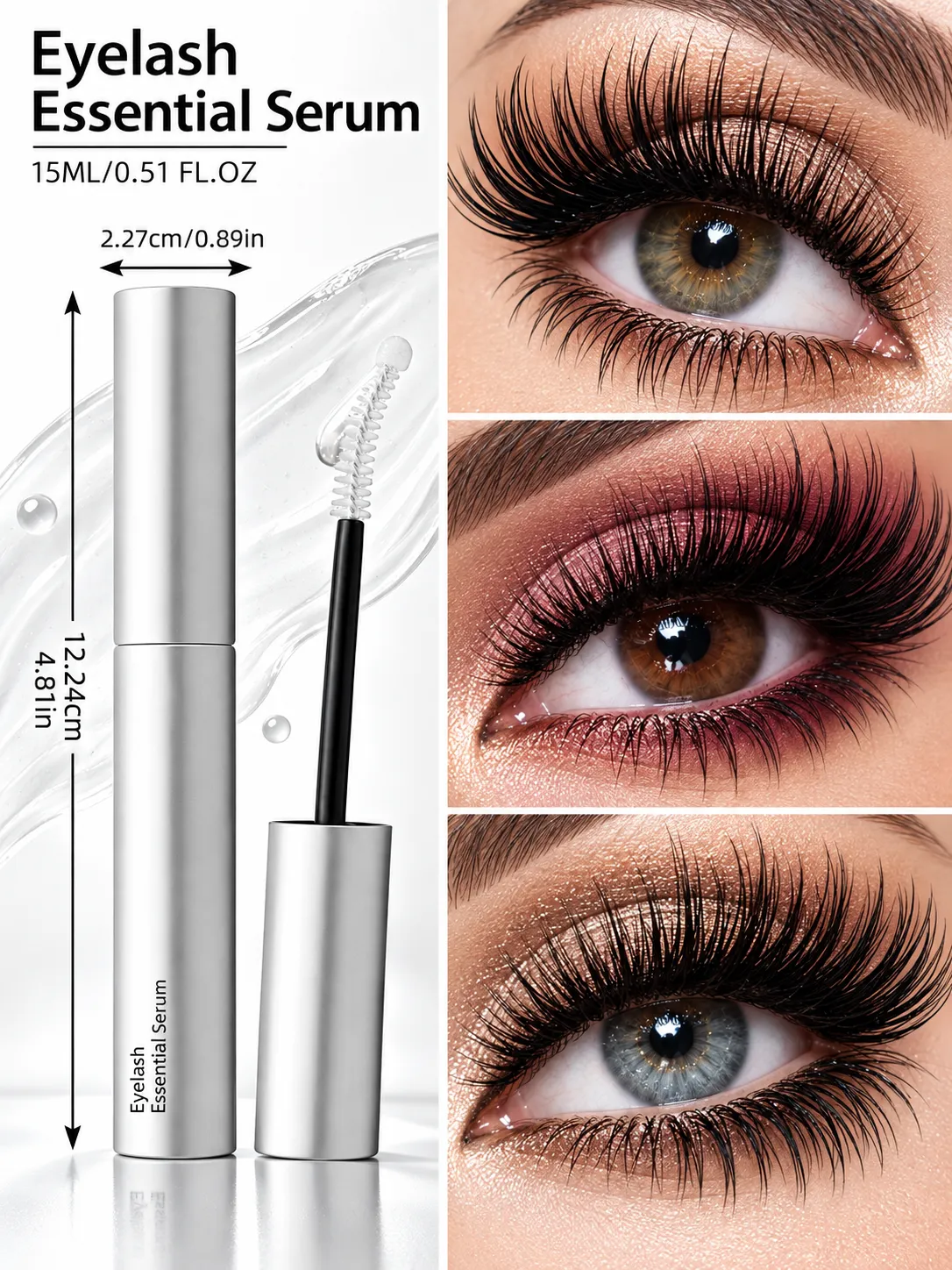 Fast Natural Curling Eyelash Essence – Precision Brush for Defined Eye Makeup Lightweight Hydrating Formula Daily Lash Care