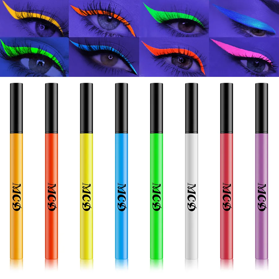 1PC UV Light Neon Eyeliner Pen Eyes Makeup Blue Green Waterproof Liquid Color Eye Liner Pencil Make Up Cosmetics Yellow Purple — image 7