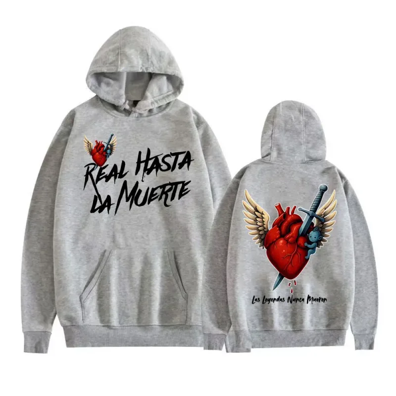 Anuel AA Rhlm 2 Real Hasta La Muerte Heart Hoodies Men Women Fashion Retro Bodywarmer Sweatshirts Casual Fleece Oversized Hoodie — image 7
