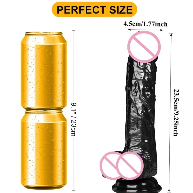 Impermeabile Realistico Nero Dildo Masturbatori Anal Gay Morbido Clitoride Massaggiatore Vaginale Pene Ventosa Cazzo Giocattoli Del Sesso per Le Donne — image 2