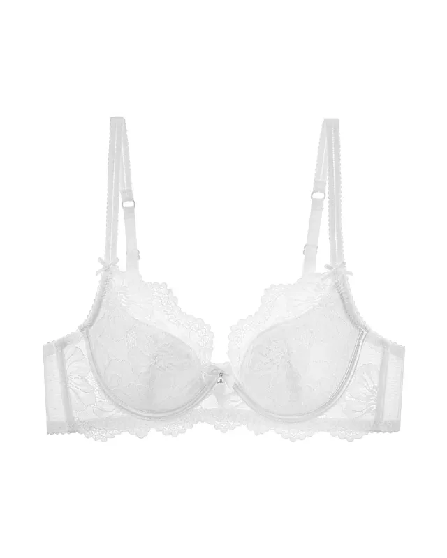 Women Lace Bra Panty Set Summer Thin Push Up Side Support Anti Sag Sexy Pure Desire Lingerie Underwear Suit 32‑38 — image 8