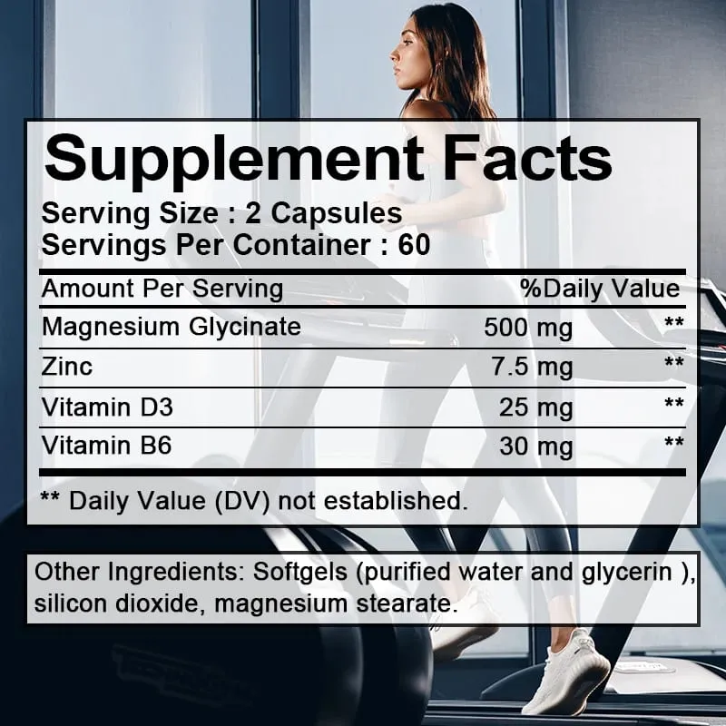 Κάψουλες Daitea Magnesium and Zinc - Συμπλήρωμα γλυκινικού μαγνησίου για την υποστήριξη των μυϊκών νεύρων και της υγείας της καρδιάς — image 7