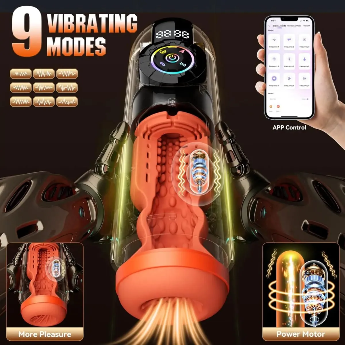 5 IN 1 Heating Male Masturbator Penis Pump Upgrade Male Sex Toys for Men AI Interaction APP Control Adult Sex Toy Machines Devic — image 5