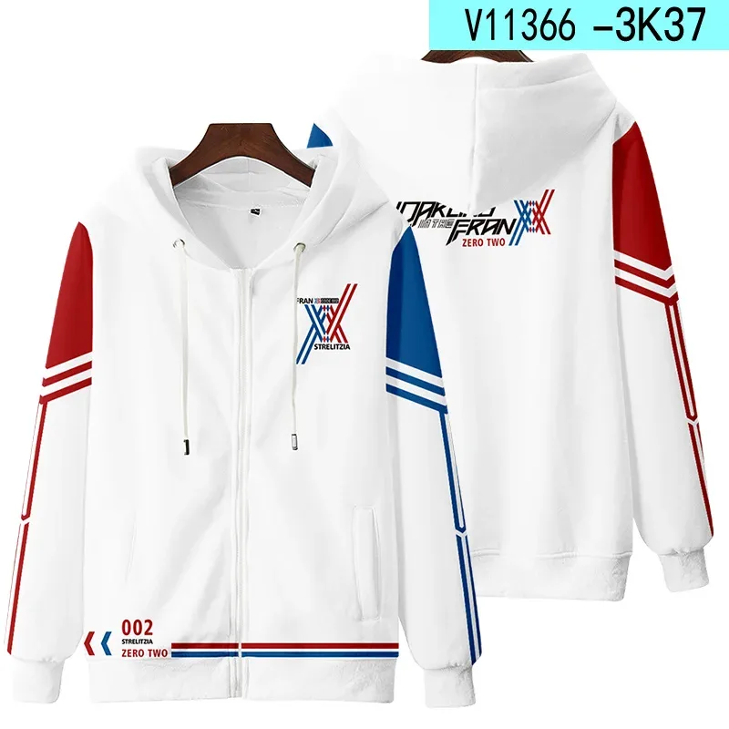 Hot Japan Anime Darling In The Franxx Cosplay Zipper Hoodies 3D Print Men Women Hip Hop Tracksuit Zipper Hoodie Men's Clothing — image 16