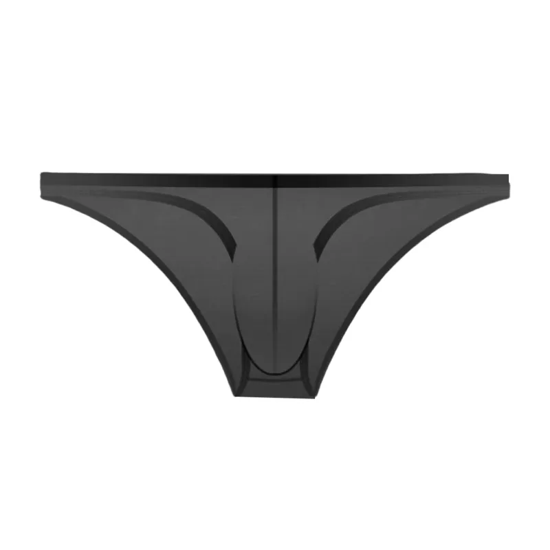 1PC été nouveaux sous-vêtements hommes glace soie slips Ultra-mince Transparent respirant Sexy confortable taille basse caleçons pour hommes 3256809692642600