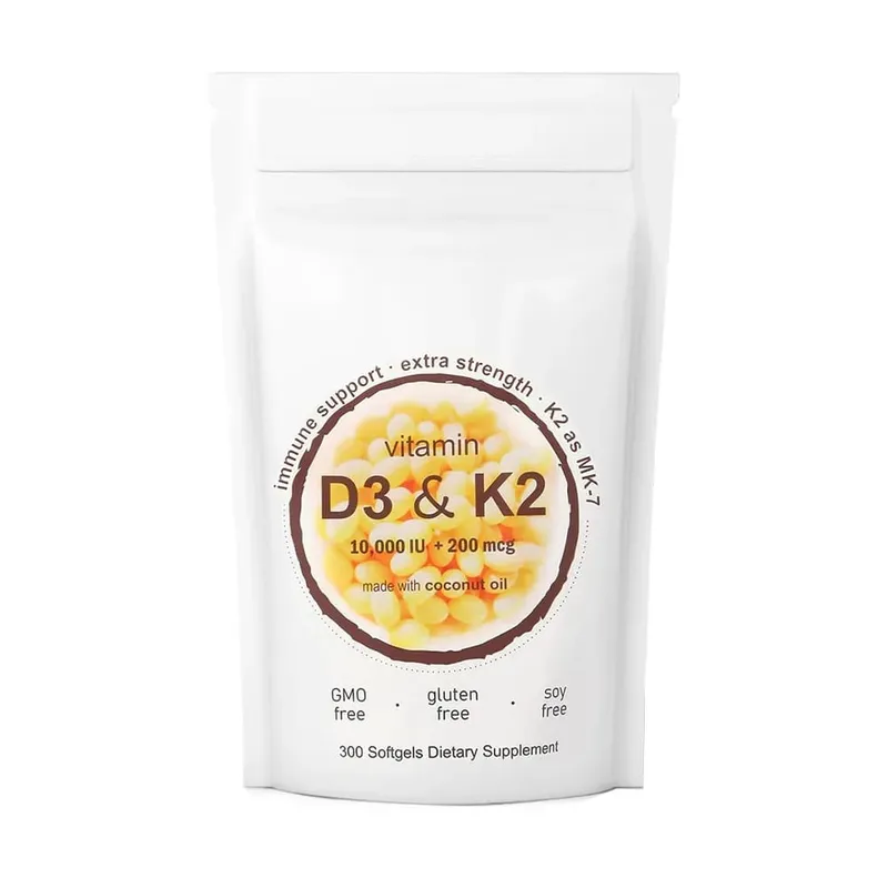Vitamin D3 10 000iu + K2 MK7 200mcg Softgels | 2-in-1 Complex with Coconut Oil | Supports Heart Bone Teeth & Immune Health — image 9