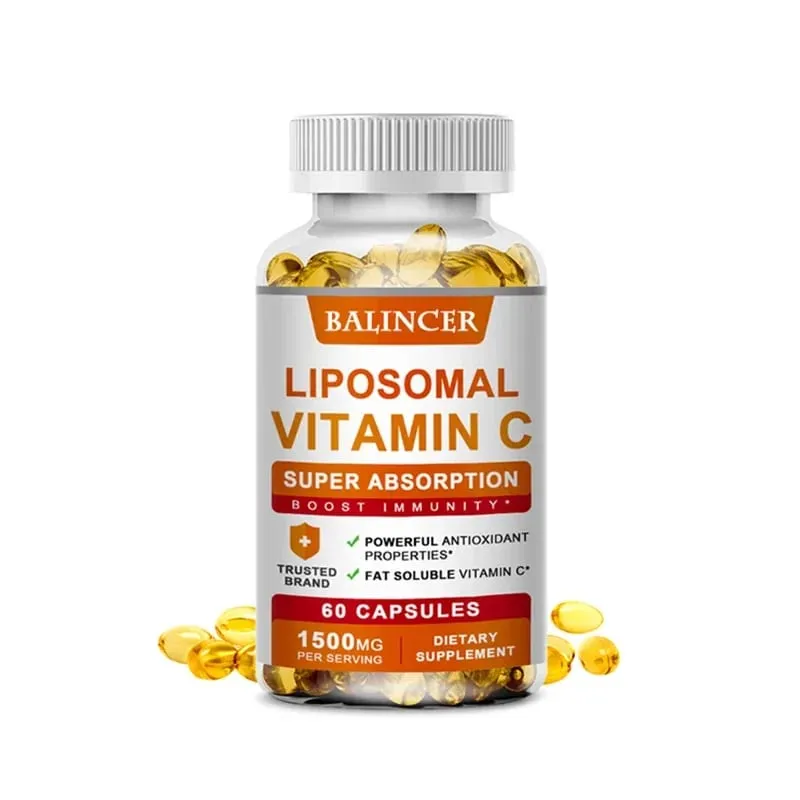 Liposomal C-vitamin 1500mg højabsorption C-vitamin immunsystem og kollagen Højpotens fedtopløselig ascorbinsyretilskud — image 8