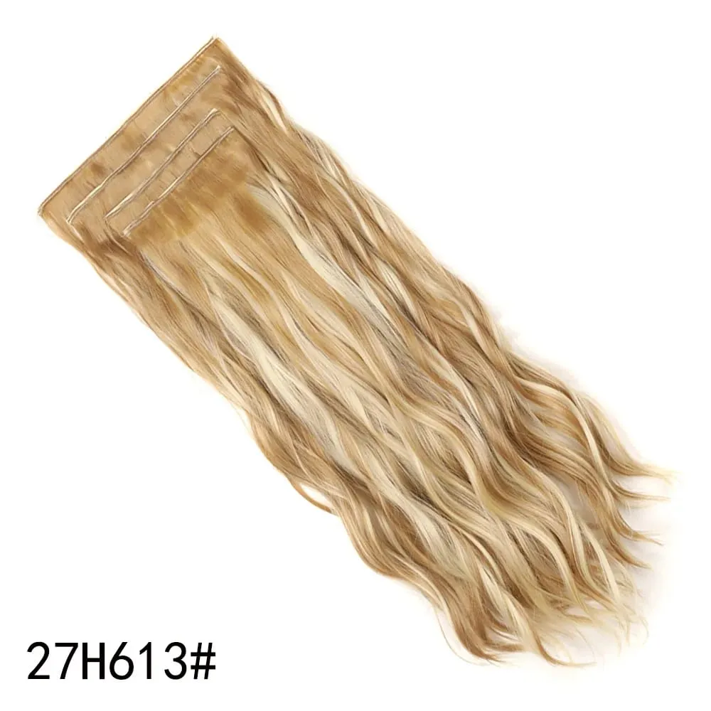 4 Pcs 22 Inch Clip in Hair Extensions Long Synthetic Wavy Curly Hairpieces Layered Soft Invisible Clip Ins Extensions for Women — image 16
