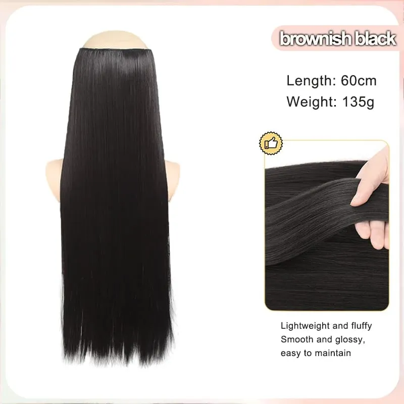 24 Inch Burgundy Straight Long Synthetic Hair Ponytail Extension Suitable For Women — image 9
