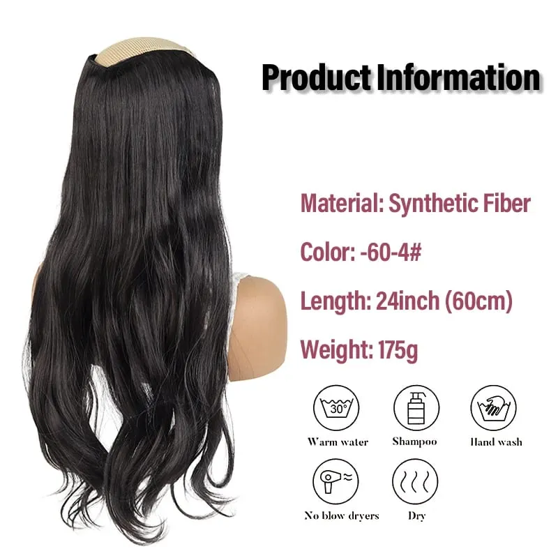 Easy Clip-In V-Wig Piece 20" or 24" Wavy Synthetic Hair Extension Adds Length & Fullness in Seconds — image 4