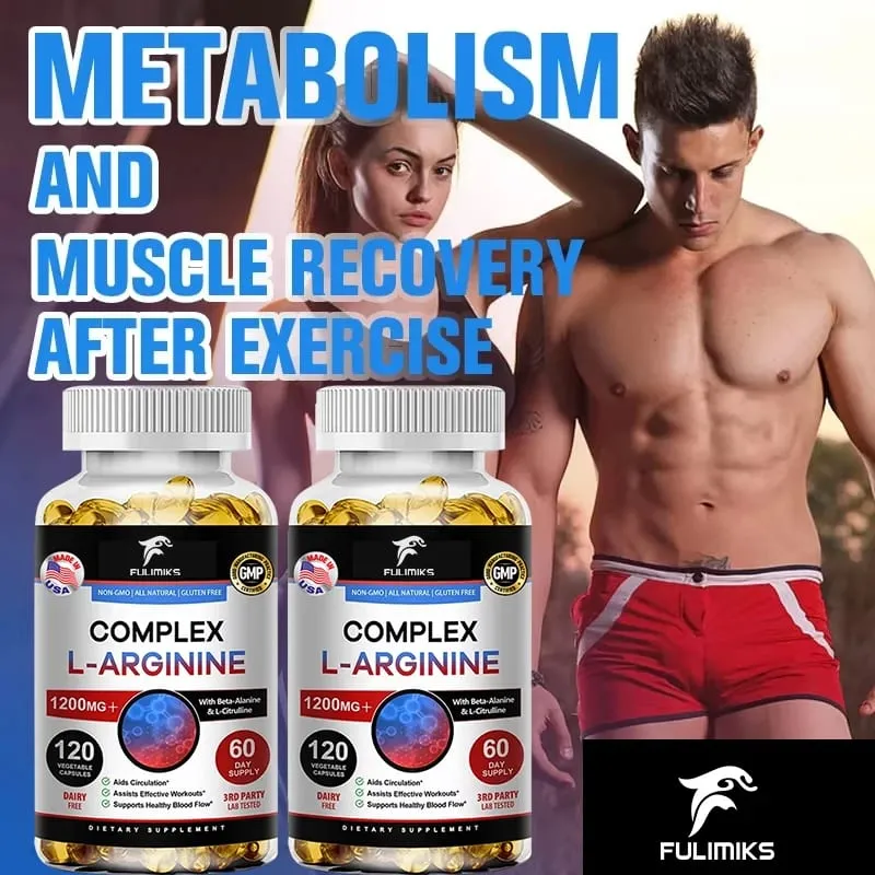 L-Arginine Nitric Oxide Supplement Helps Build Muscle and Supports Blood Flow Circulation Nutrient Delivery and Pumping