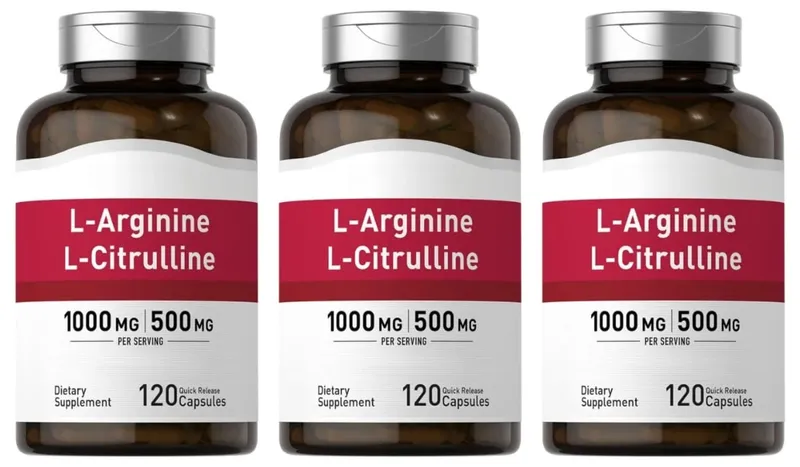 Amino Acid Supplement Capsules 120 Count Provide Energy & Healthy Living Support with 1000mg L-Arginine and 500mg L-Citrulline