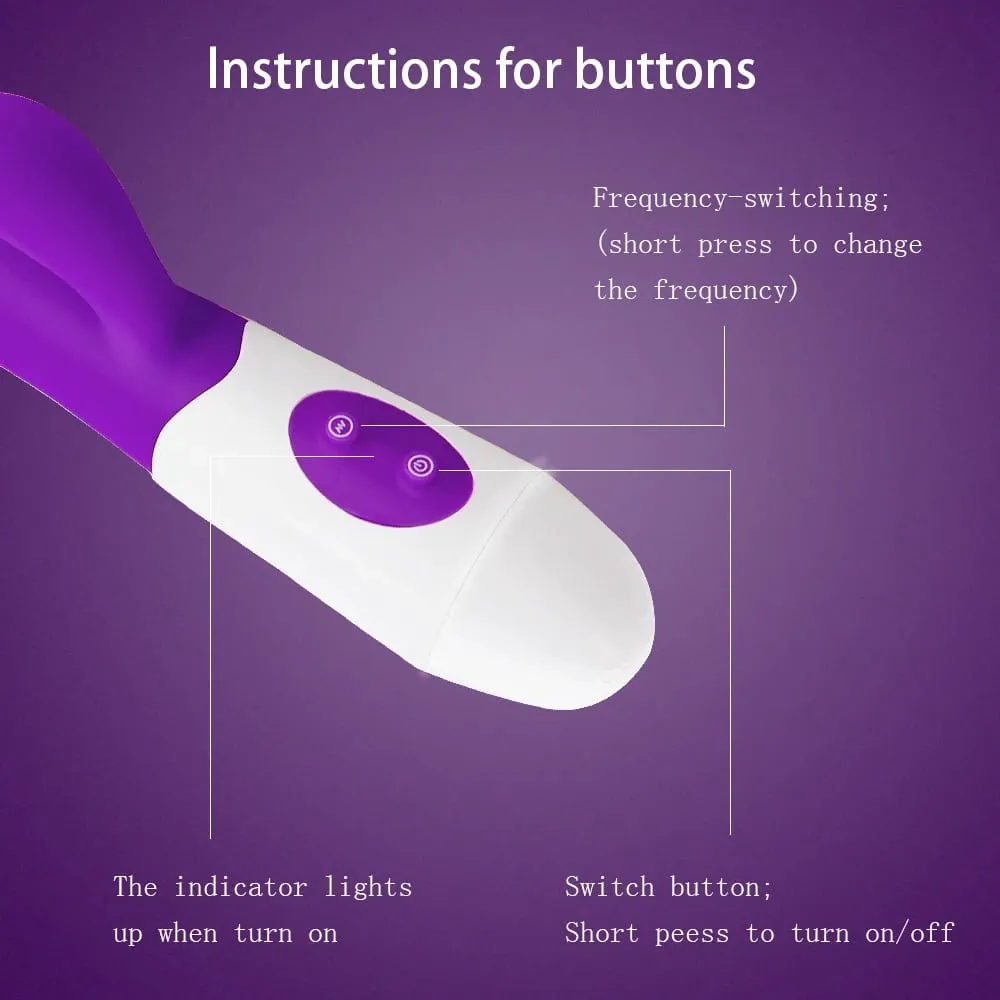 Silicone Rabbit Vibrator G Spot Dildo Dual Vibrating Clitoris Massager 10 Speeds Sex Toy for Women — image 3