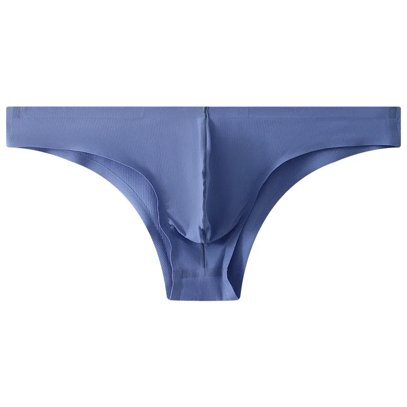Intimo da uomo a triangolo piccolo a mezza anca a vita bassa sexy da uomo giovane slip senza cuciture in seta di ghiaccio mutandine estive leggere e traspiranti — image 25