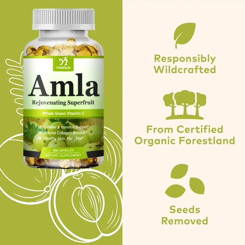 Organic Amla Capsules Support Collagen Fights Free Radicals & Daily Wellness Antioxidant Power for Immunity & Skin Health — image 5