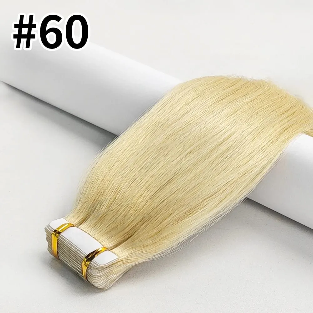 20Pcs/50g Straight Tape In Hair Extensions Full Head 100% Human Hair Tape ins Adhesive Invisible Glue Natural Black 24 26 Inches — image 15