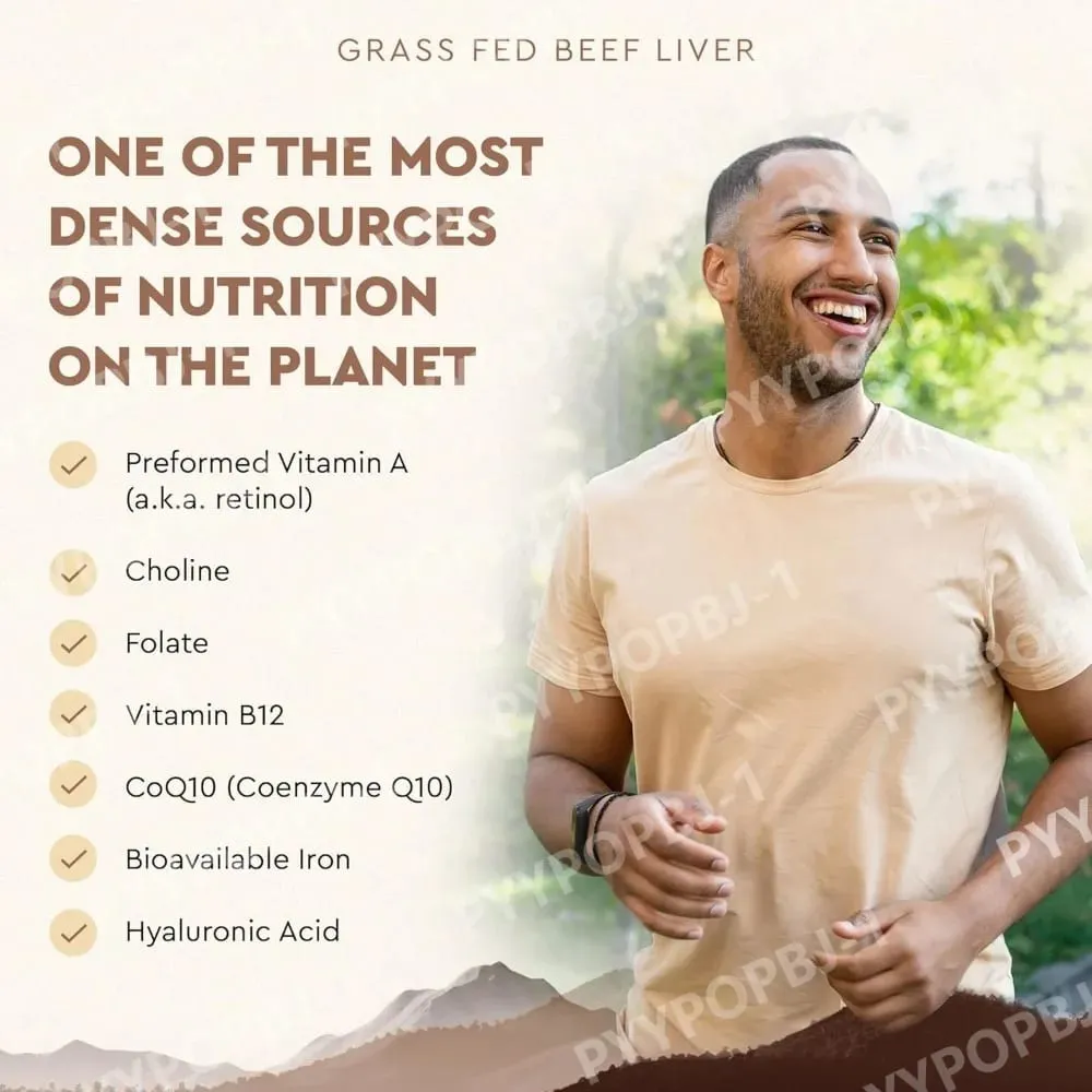 Grassfed Beef Liver Capsules 500mg Each Pasture Raised Bovine Liver Supplement Non GMO 180 Capsules — image 4