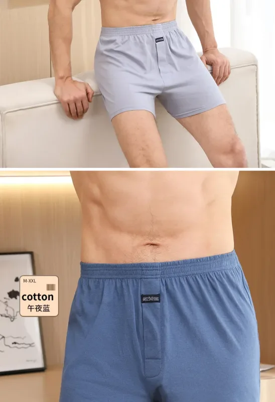 Men's Aro Pants Underwear 100% Pure Cotton Home Sleeping Pants Loose Breathable Men's High Waisted Four Corner Boxers Shorts — image 15