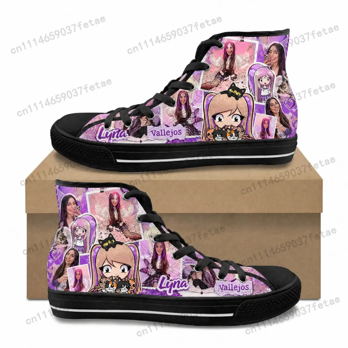 Lyna Vallejos High Top High Quality Sneakers Teenager Canvas Sneaker Mens Womens Ghana Hiking Casual Custom Shoes — image 4