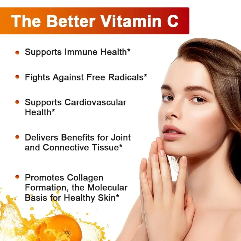 Liposomaal vitamine C-supplement - Gemakkelijk opneembare vetoplosbare vitamine C Antioxidant Ondersteuning van het immuunsysteem Bevordert de gezondheid van de huid