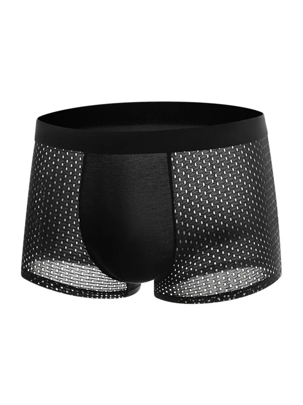 8 Pack Mesh Men's Underwear with Ice Silk Breathable and Comfortable, Fashionable and Sexy Men's Flat Corner Shorts Men Boxer