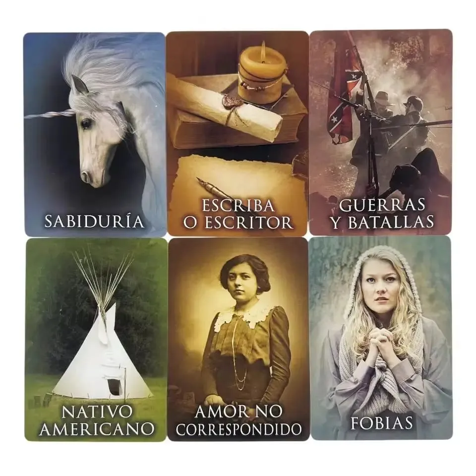 Spanish Past Of Life Oracle Cards 44pcs Edition Board Games Tarot Deck Playing Cards