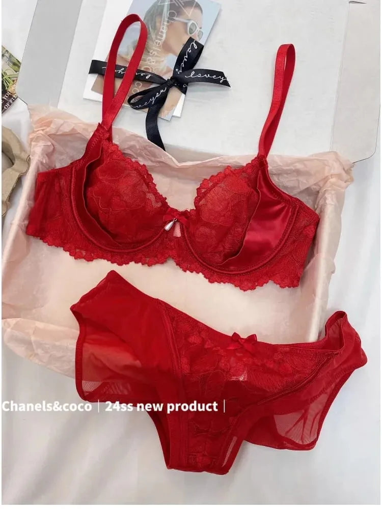 Festive Lingerie Set Christmas Gift Pure Desire Wireless Bra & Knickers Anti-Side Boob Support for Full & Petite Bust MOYISU — image 3