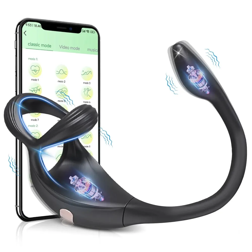 Plug anal avec contrôle par application, anneau pénien, masseur de prostate vibrant pour hommes débutants, vibrateur anal, plug anal pour jouet sexuel gay pour hommes de 18 ans et plus — image 1