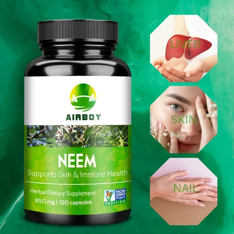 Biologisch neemsupplement - Kruidenacnesupplementen die een heldere huid ondersteunen en detox ondersteunen de gezondheid van het immuunsysteem