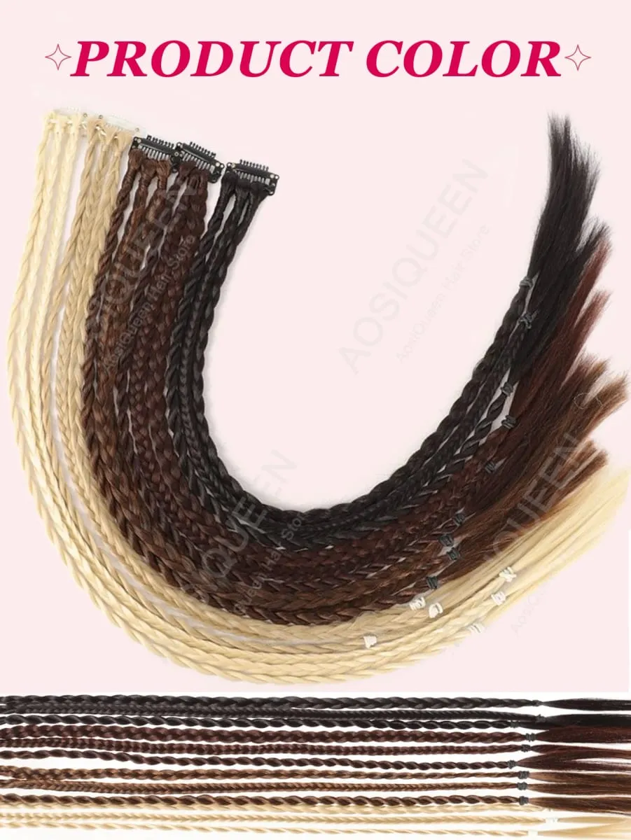 Synthetic 1/2pcs Braid Wig With Strong BB Clip Lightweight Box Braid Ponytail Hair Piece for Women