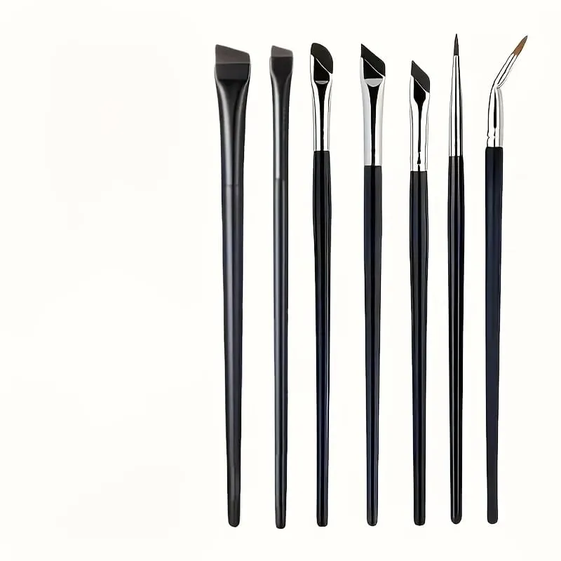 7 Combination Precision Detail Makeup Brushes Eyeliner and Eyebrow Brush Sets with Ultra-Thin Eyebrow and Lower Eyelid Brushes