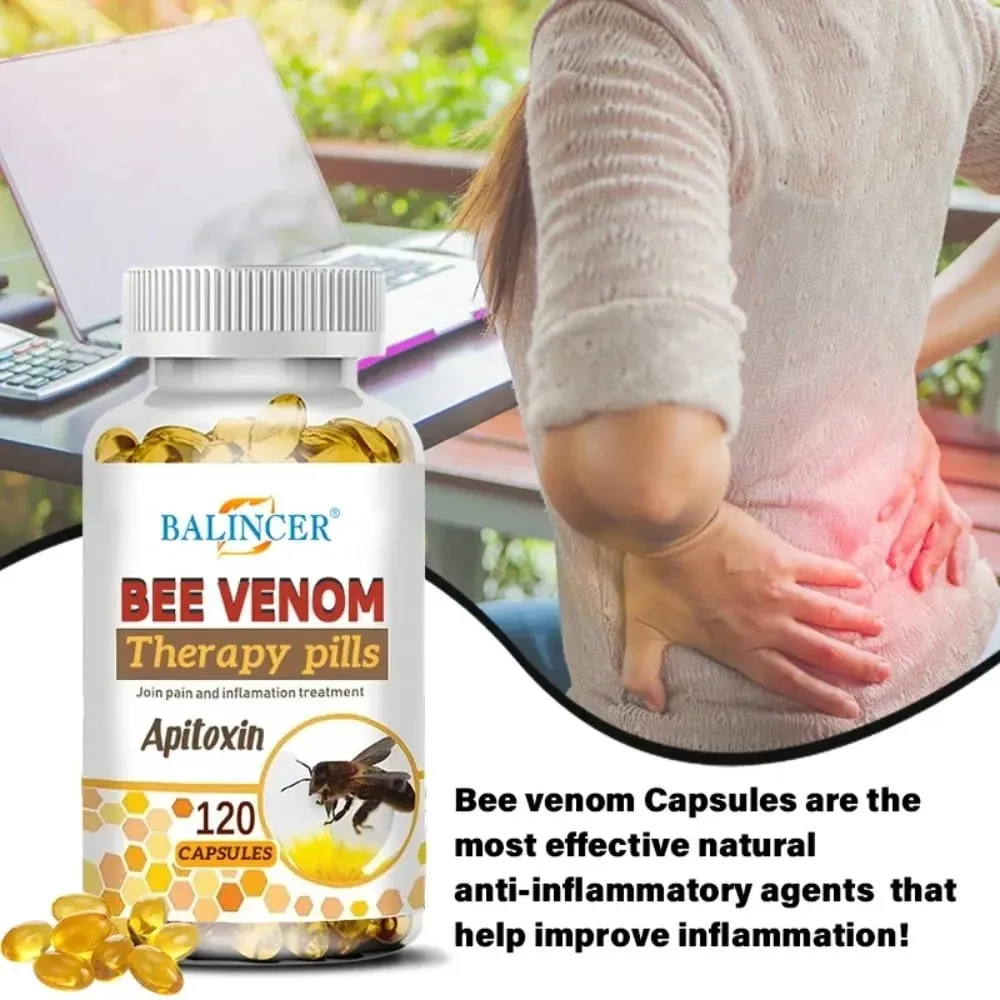 Bee Venom Extract Capsules for Relieve Joint & Knee Pain Relieve Discomfort of Bones and Joint Non-GMO