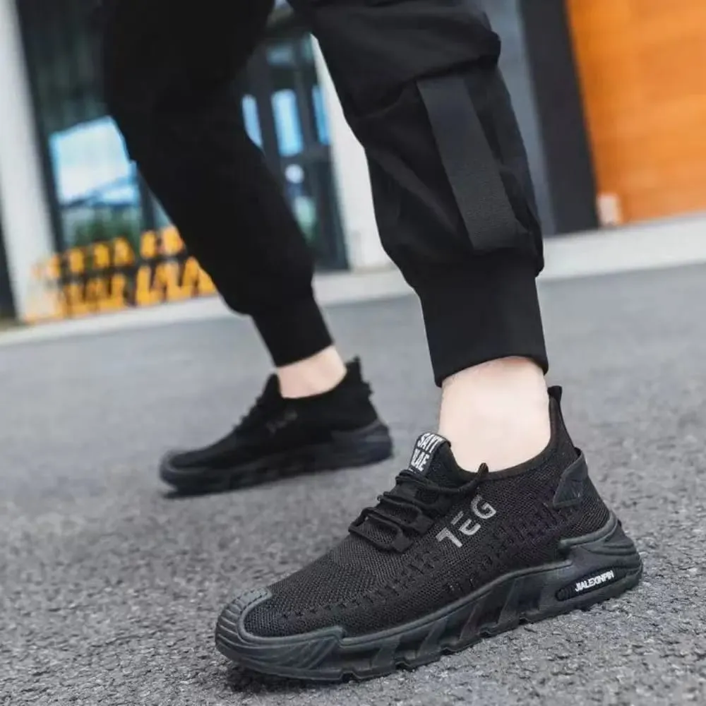 New Breathable Men's Casual Sneakers Anti-slip Lace Up Running Shoes Soft-soled Wear-resisting Slip-on Fashion Sneaker for Men — image 2